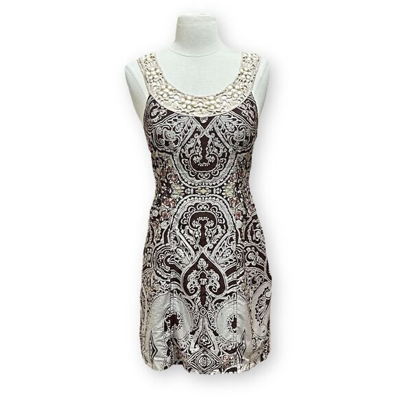 Free People Cream Folklore Dress in Espresso Brown Size 4 - Picture 16 of 16